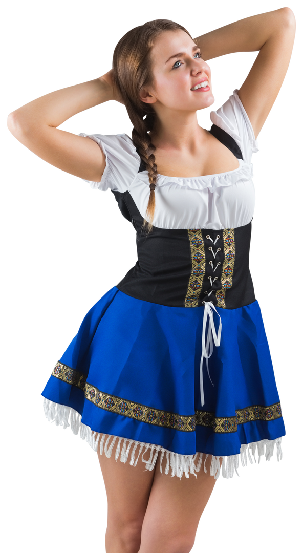 Transparent Oktoberfest Waitress Smiling in Traditional Dress - Download Free Stock Images Pikwizard.com