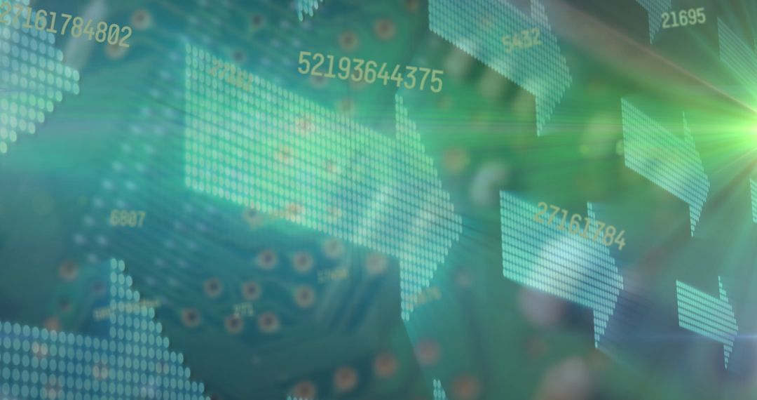 Dynamic Financial Data with Moving Arrows in Green Tones