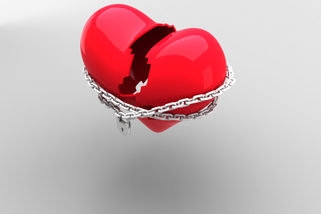 Red Broken Heart with Chain and Padlock on Transparent Background, Valentine’s Day Symbol - Download Free Stock Images Pikwizard.com