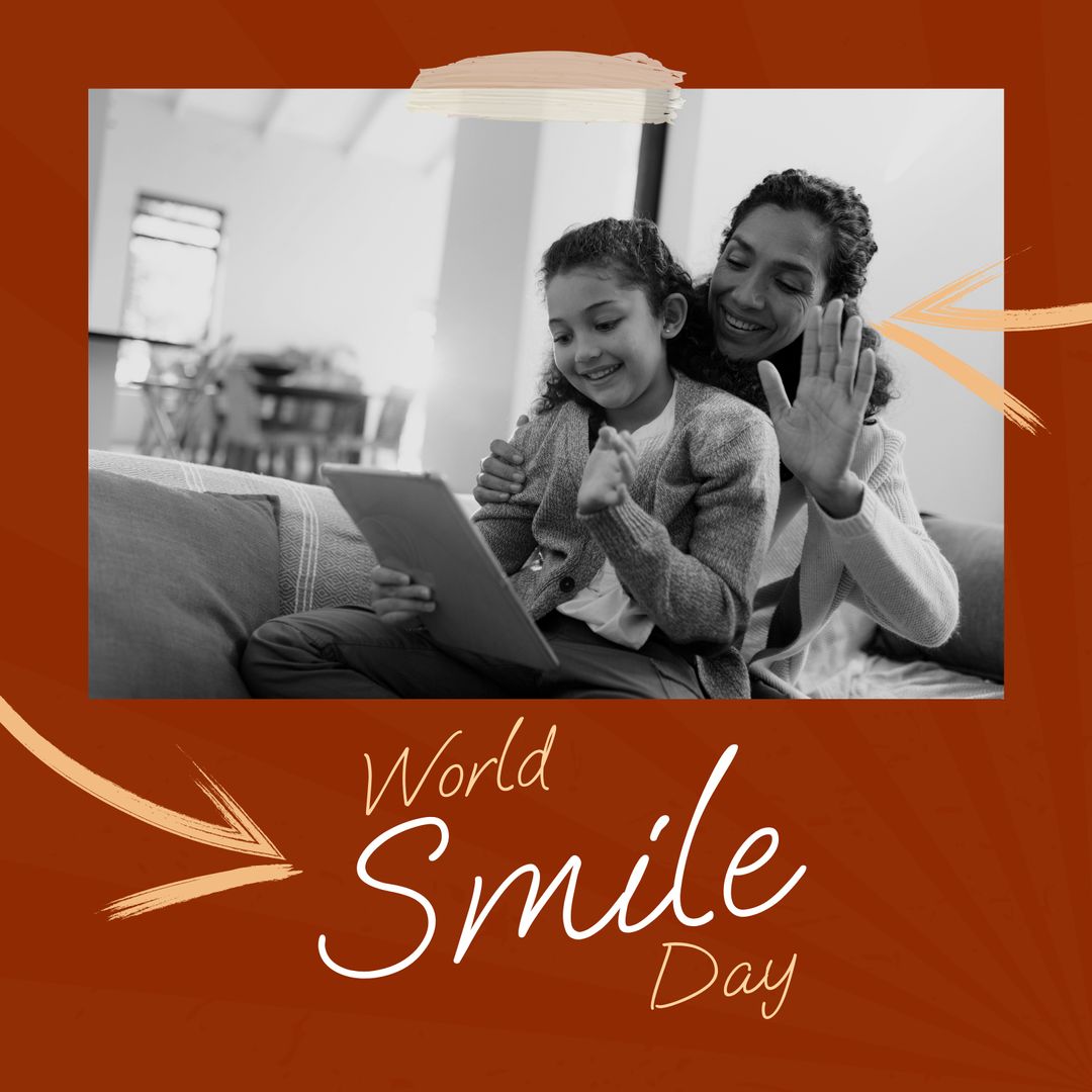 Happy Mother and Daughter Smiling on World Smile Day