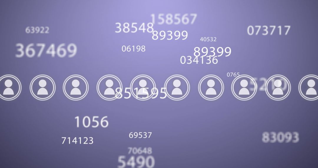 Digital Interface with Network Icons and Data Visualization
