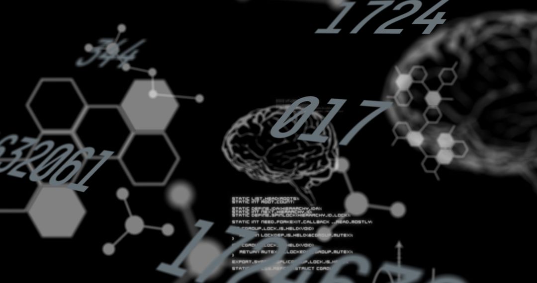 Data Analysis Technology AI Concept with Brain Illustration