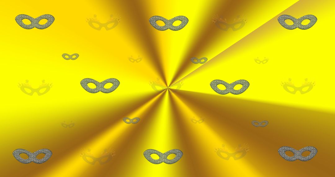 Blue Masquerade Masks on Bright Yellow Backdrop