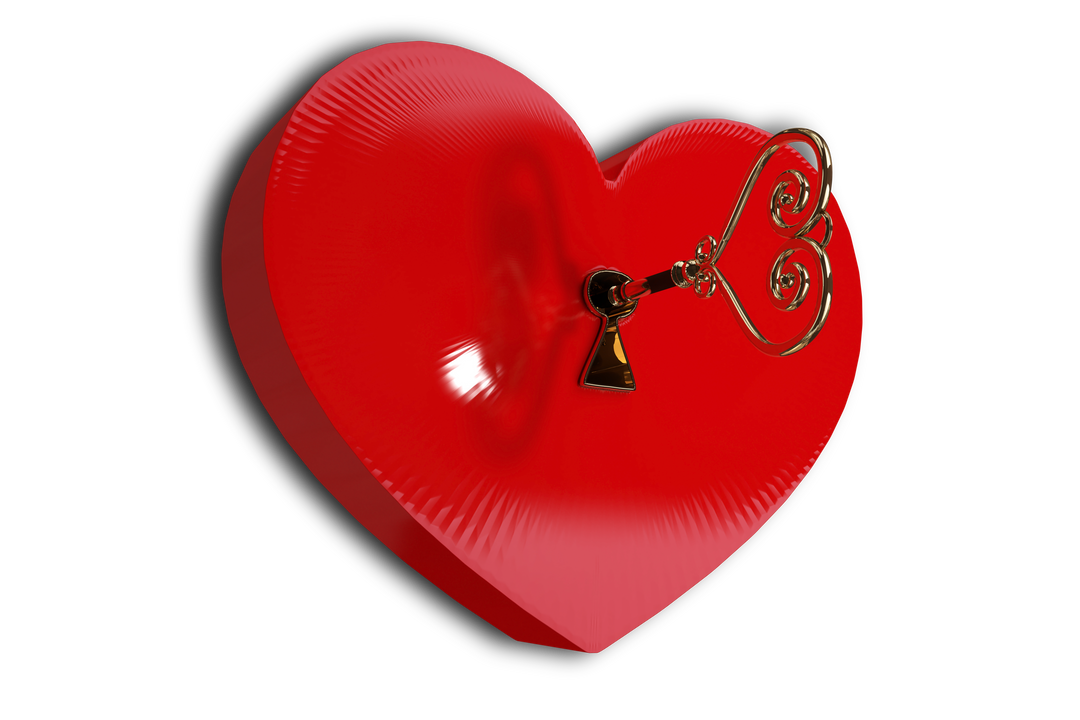 Red Heart with Key Inserted on Transparent Background - Download Free Stock Images Pikwizard.com