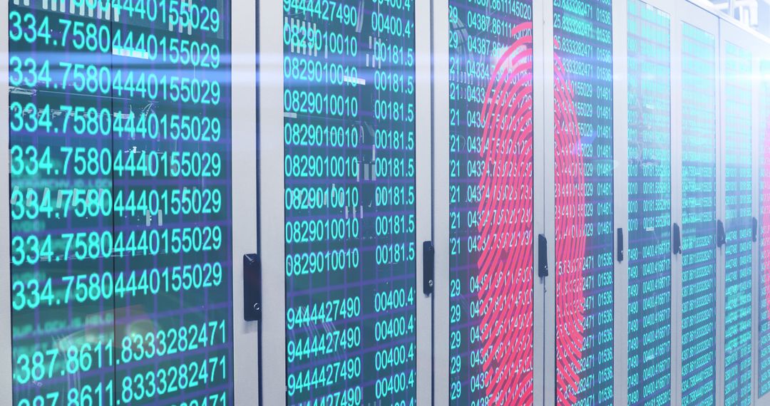 Fingerprint Security and Digital Data Flow in Server Room
