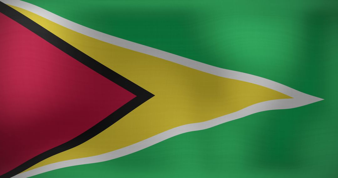 Waving Flag of Guyana Representing National Pride