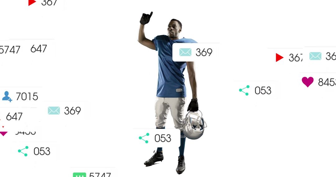 Athlete in Jersey Engaging with Digital Technology and Metrics