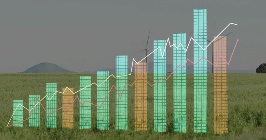 Sustainable agriculture data analytics growth chart concept