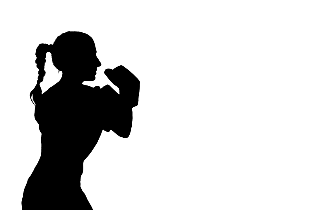 Transparent Boxer Silhouette Practicing Punches