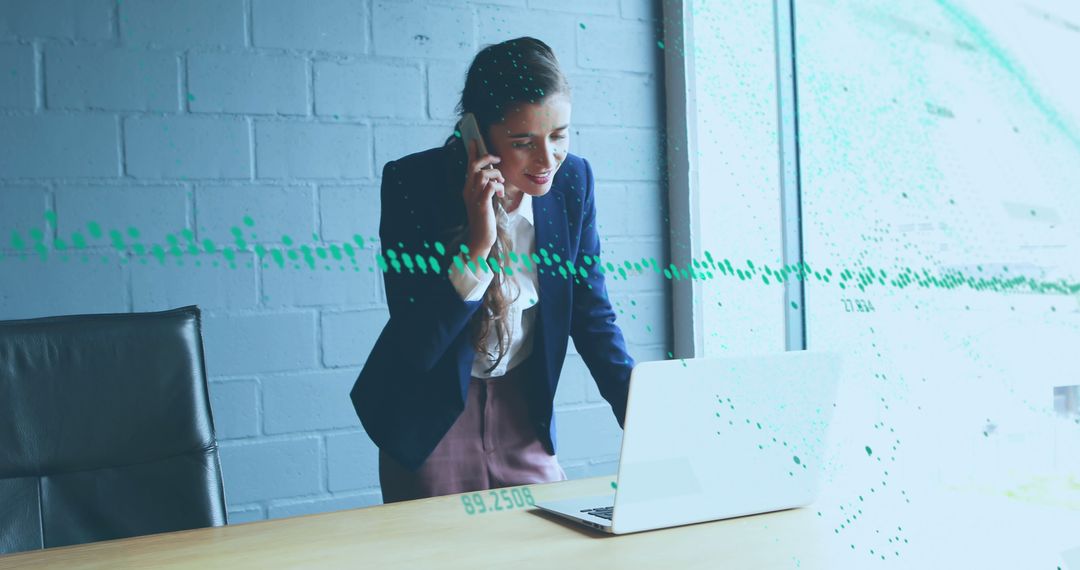 Businesswoman Analyzing Financial Data on New Development