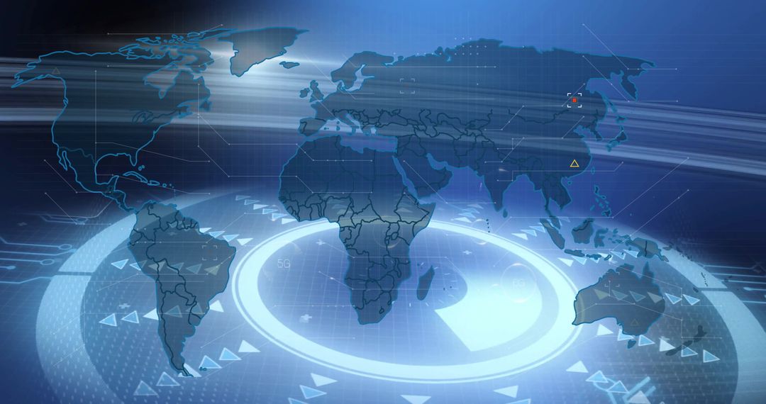 Futuristic Global Digital Network and Data Processing Concept