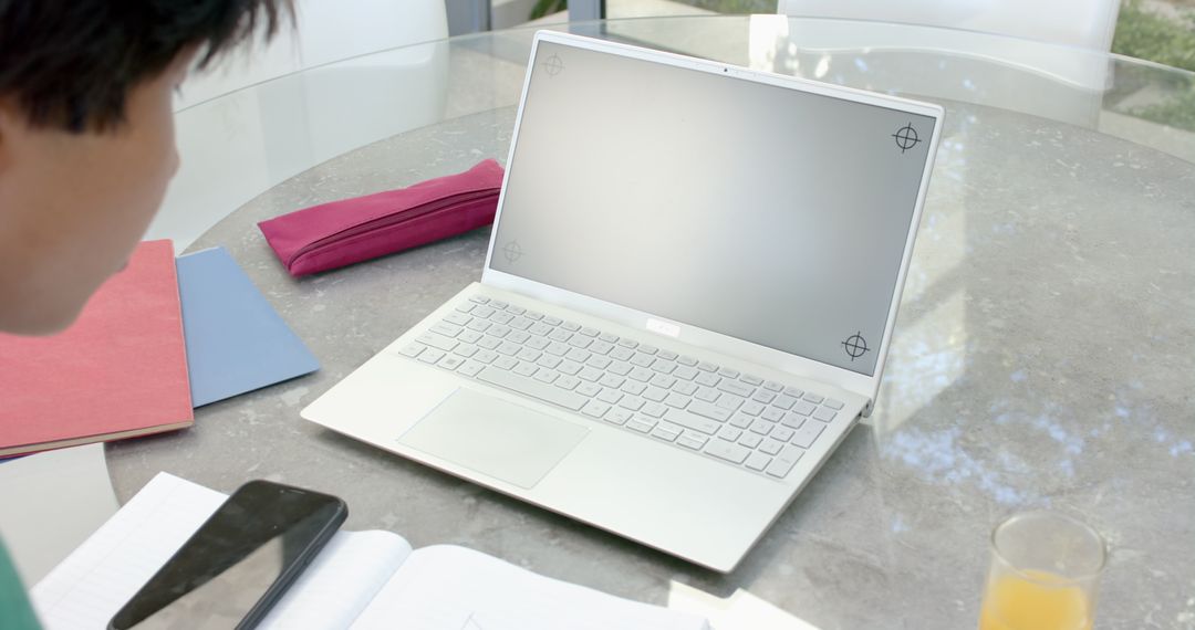 Asian Student Using Laptop for Studying