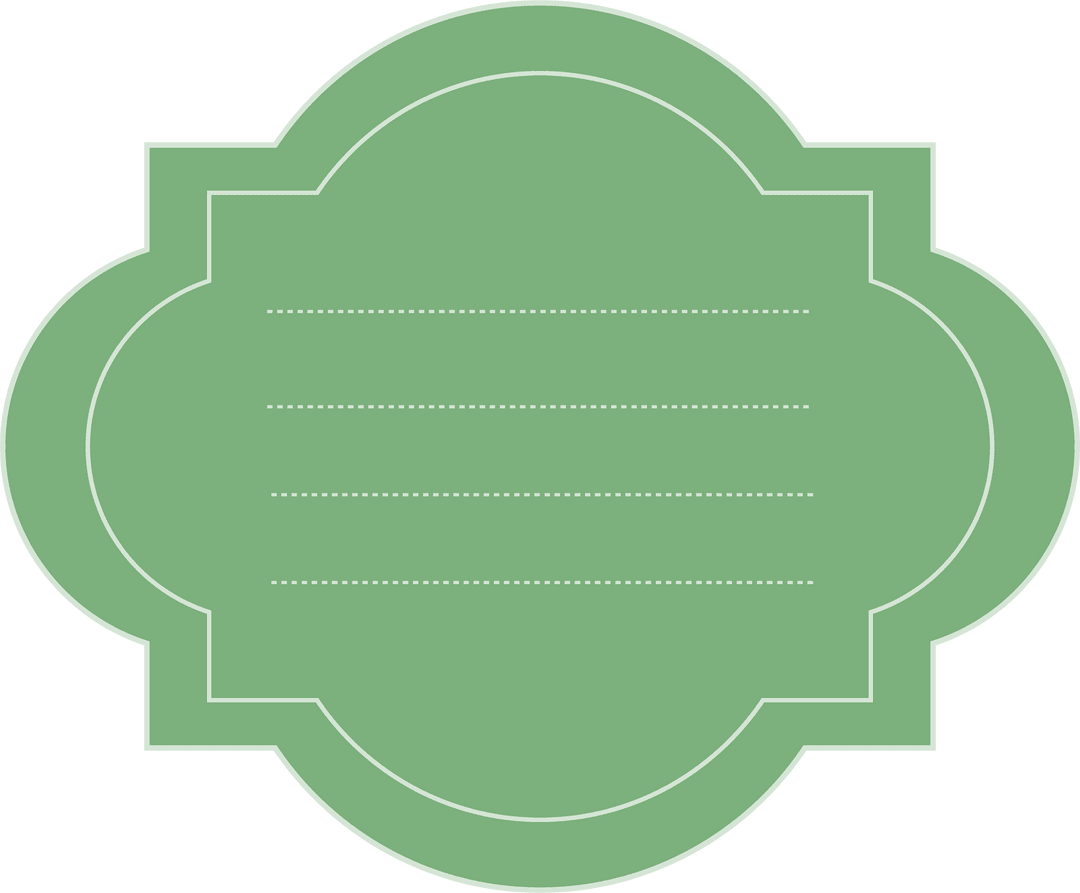 Green Gift Label on Transparent Background for Customization