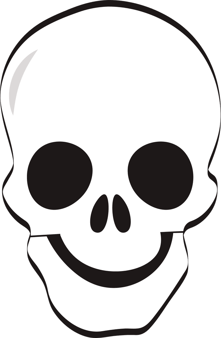 Smiling Human Skull on Transparent Background
