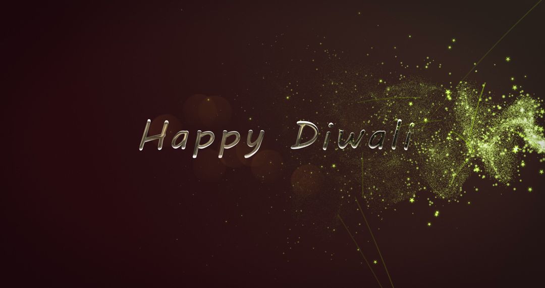 Festive Happy Diwali Text with Shimmering Effect