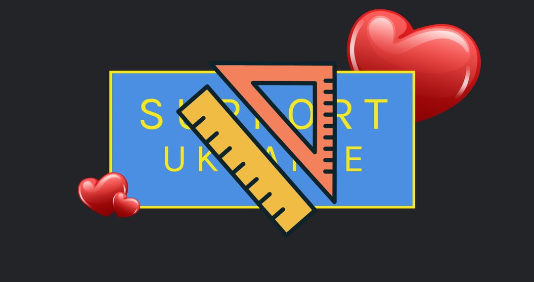 Support for Ukraine with School Symbolism and Hearts