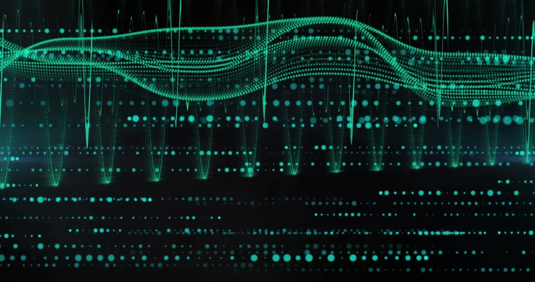 Abstract Digital Wave Displaying Data Processing over Dark Background