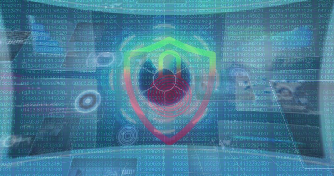 Digital Padlock and Data Over Blue Background for Cybersecurity