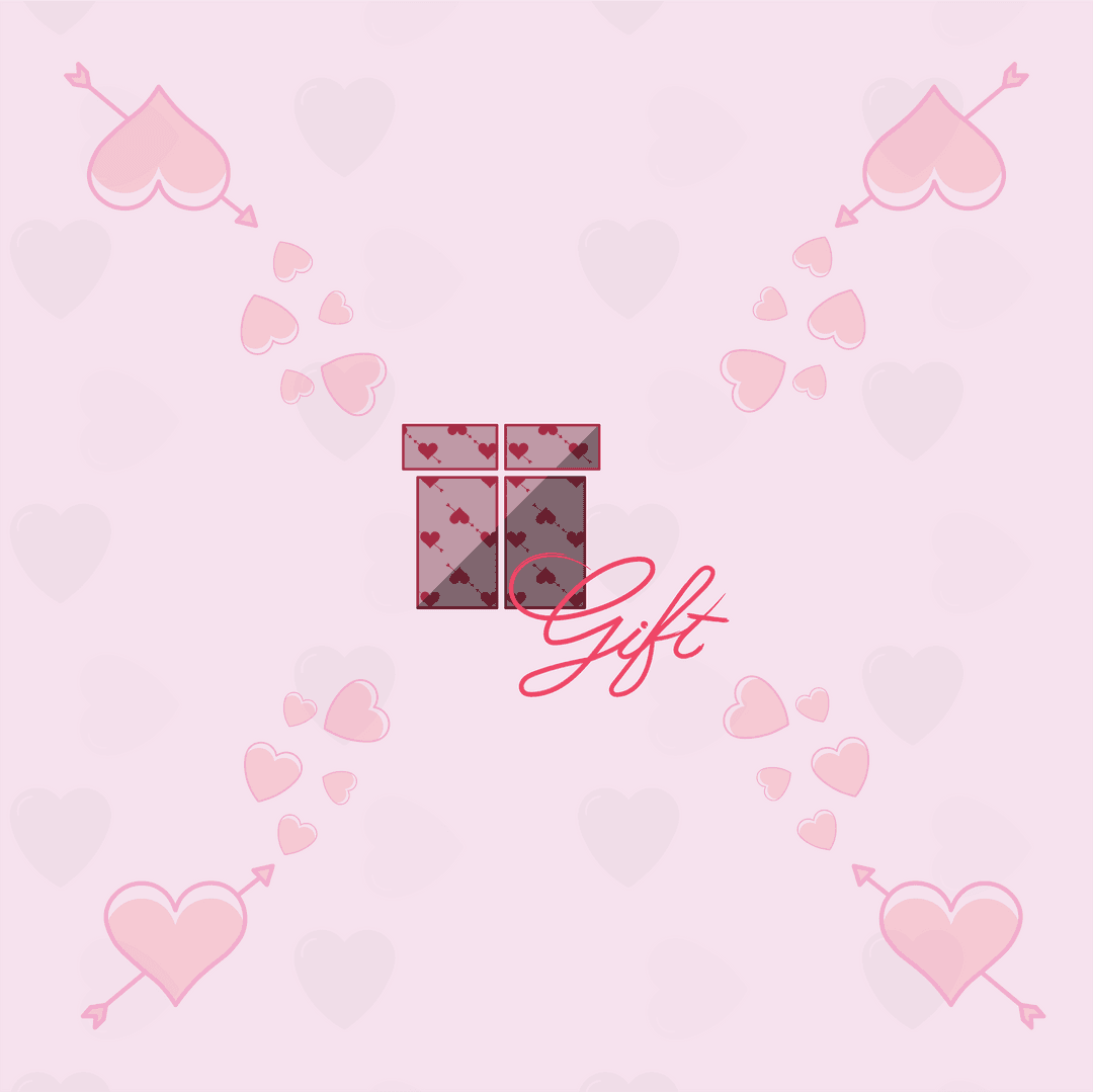 Transparent Valentine's Day Gift Pattern on Pink Background with Hearts