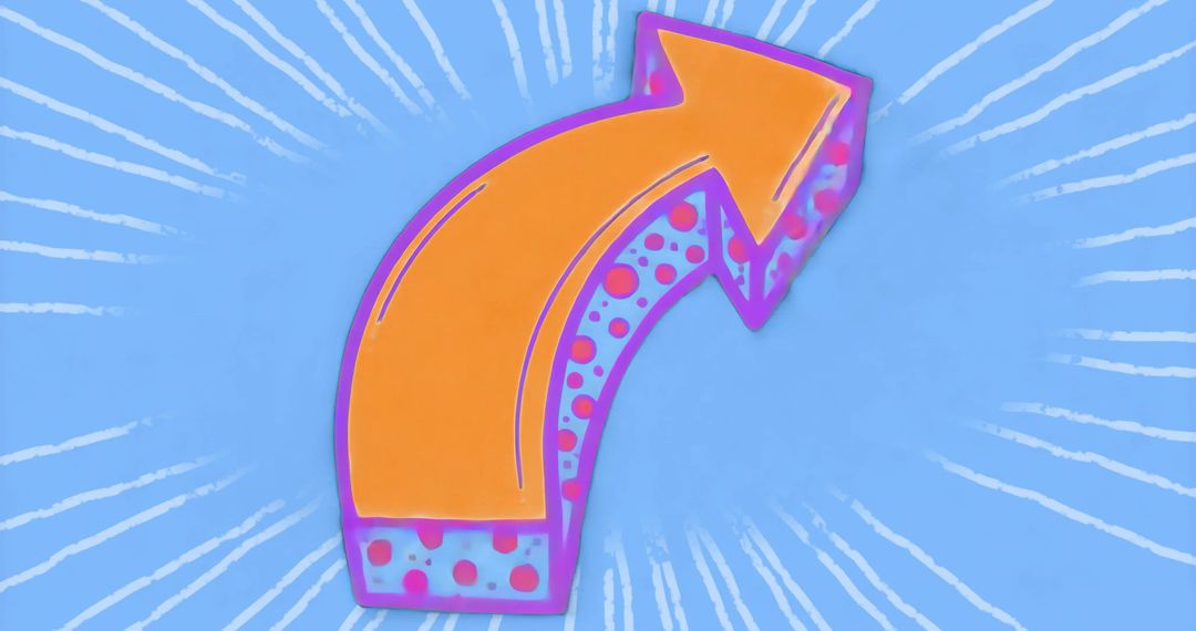 Dynamic 3D Curved Arrow Indicating Growth Prospects