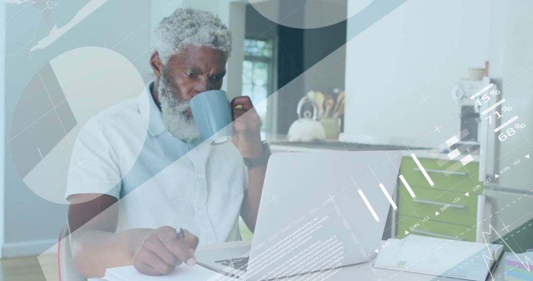 Mature Professional Engaging with Financial Data and Technology