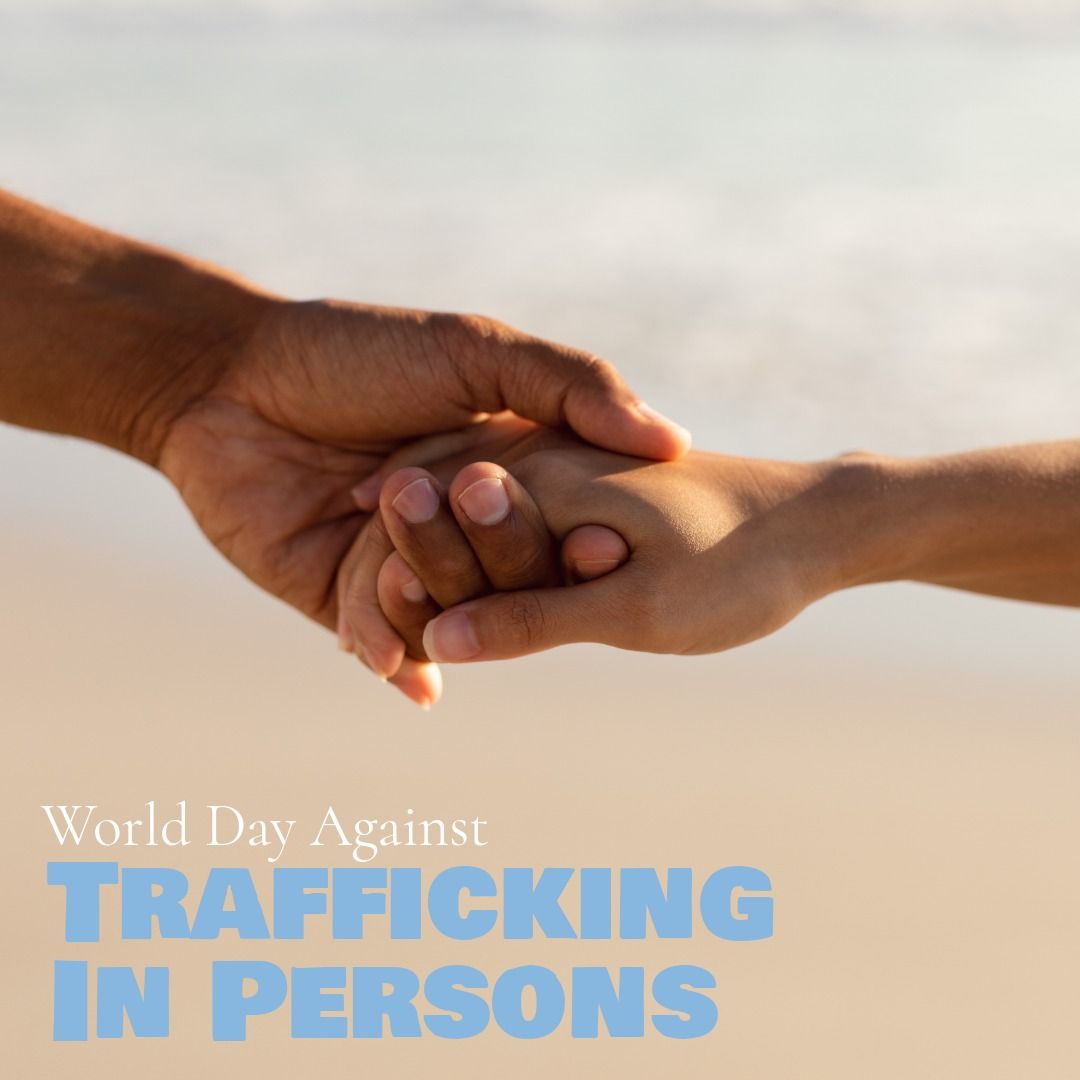 World Day Against Trafficking in Persons Message with Holding Hands - Download Free Stock Templates Pikwizard.com