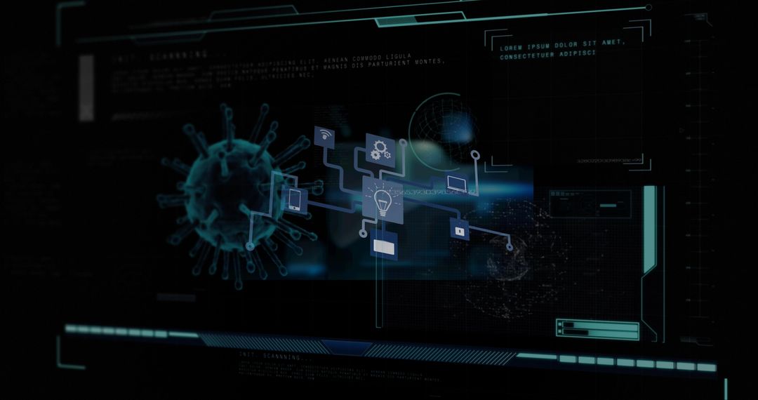 Futuristic Data Processing and Scanning Digital Interface