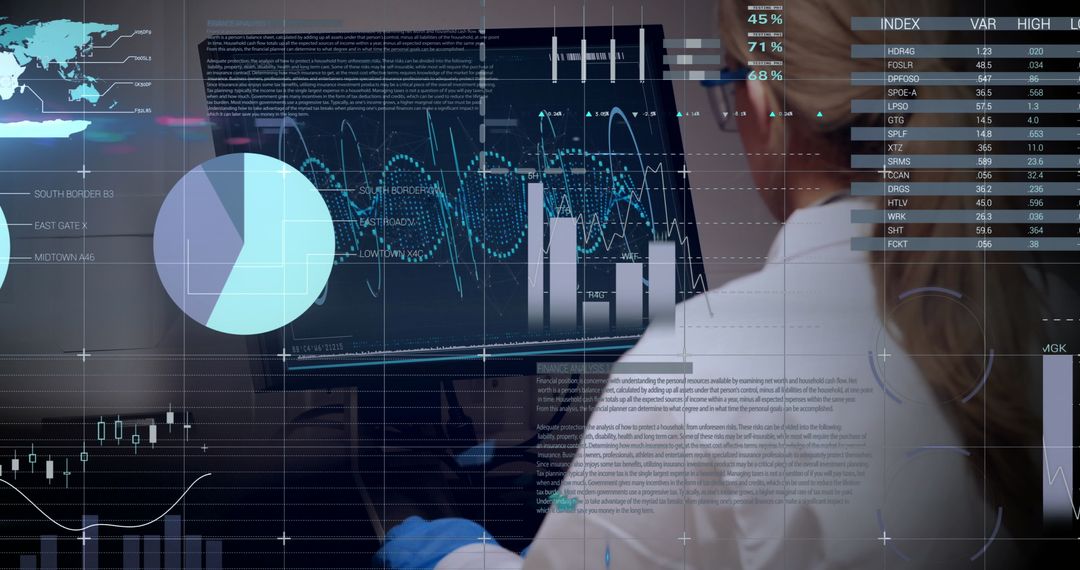 Caucasian Female Scientist Analyzing Data on Computer Screen