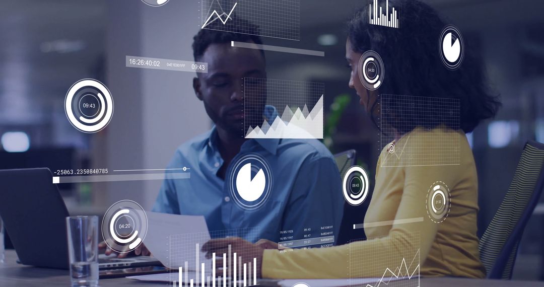 Digital Data Display in Modern Office Setting