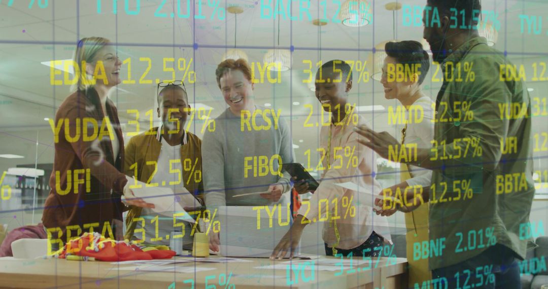 Diverse Team Collaborates on Financial Strategy in Modern Office