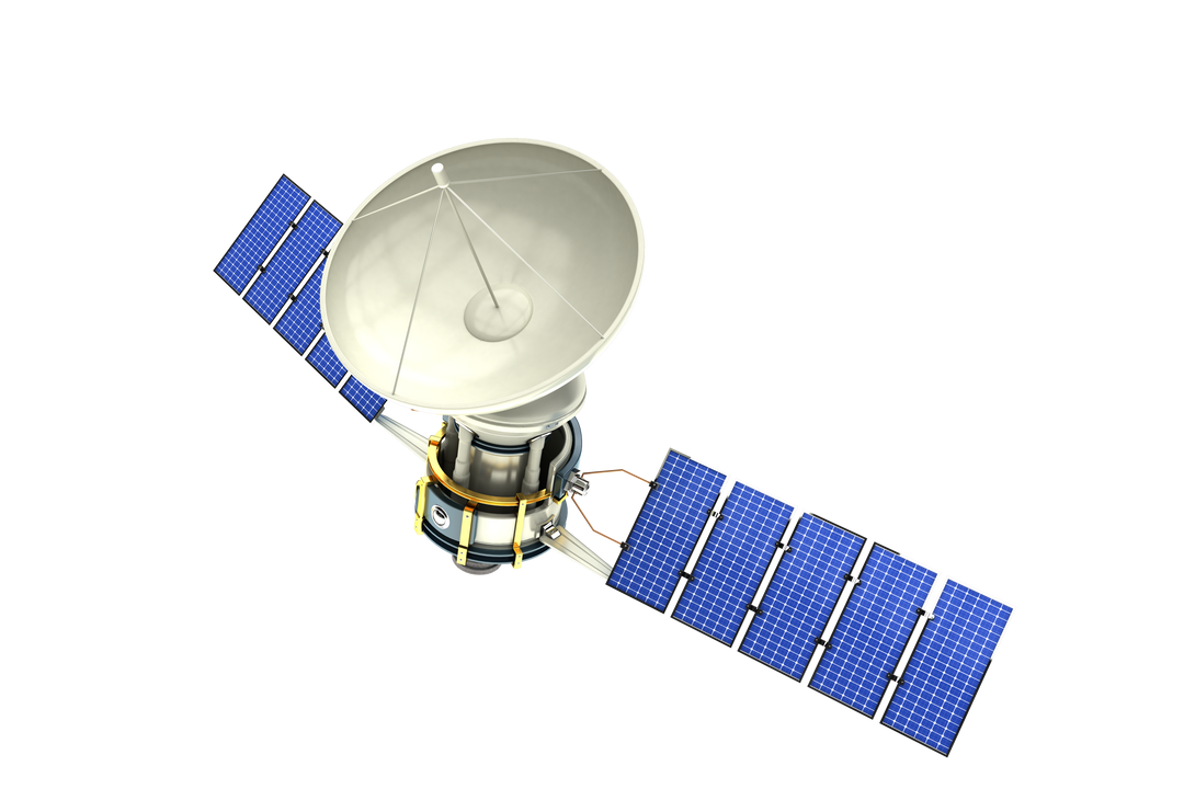 Transparent High Angle View of 3D Solar Satellite in Space - Download Free Stock Images Pikwizard.com