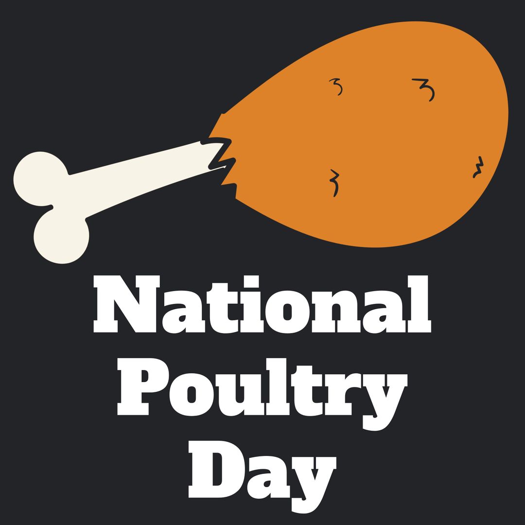 National Poultry Day Celebration Design with Drumstick Illustration