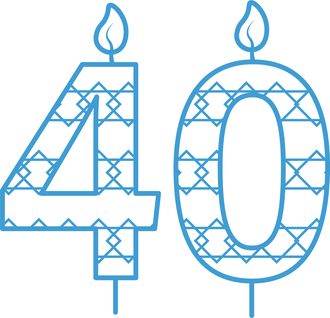 Transparent Blue Patterned 40th Birthday Candle Illustration - Download Free Stock Images Pikwizard.com