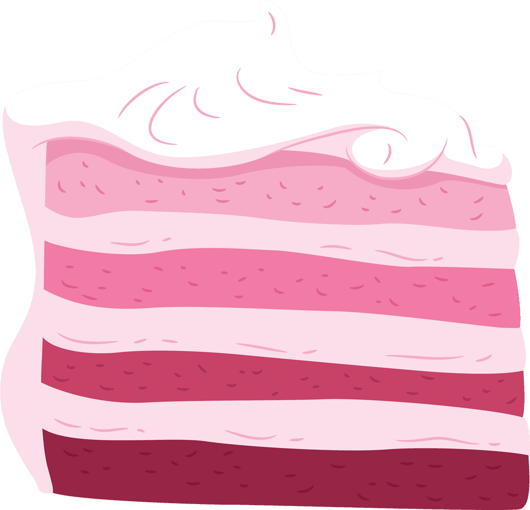 Layered Pink Cake Slice Transparent On Background
