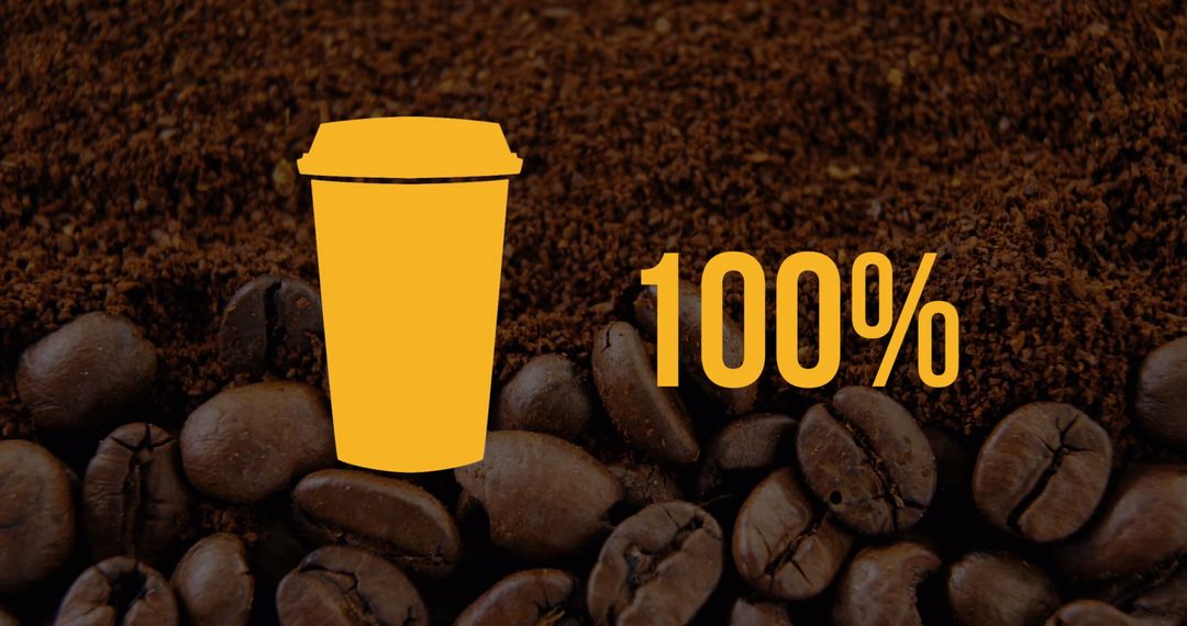 Coffee Purity Concept with Cup Icon and Beans