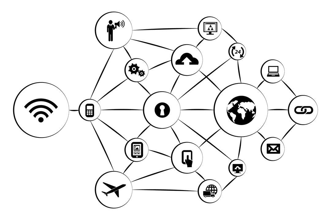 Transparent Digital Network Icons