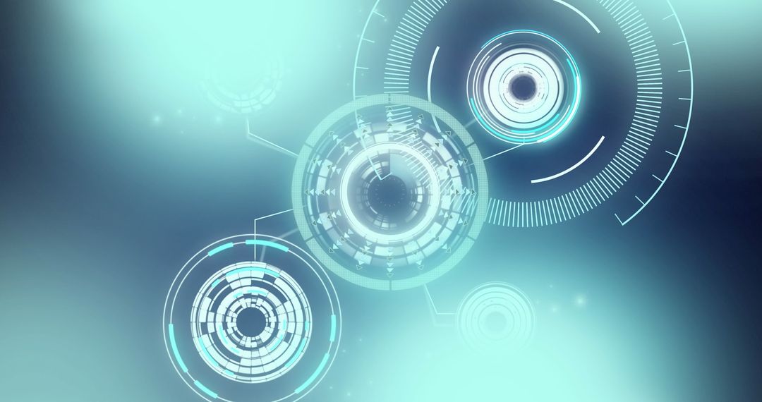 Abstract Digital HUD Interface With Scanning Graphics