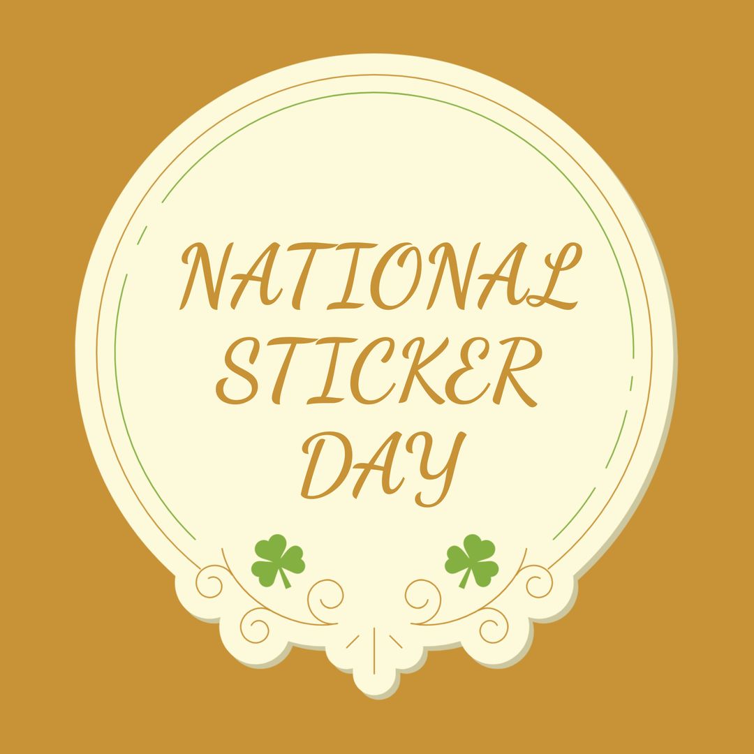 Elegant National Sticker Day Celebratory Design