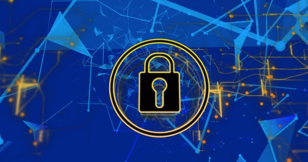 Digital Security Lock Hologram on Line Connections