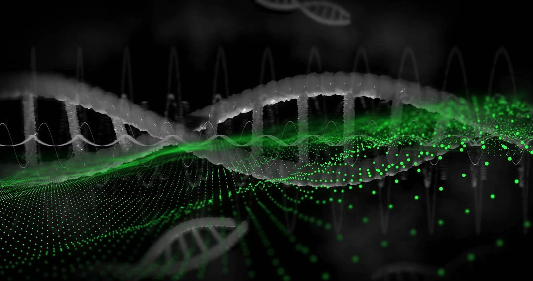 Digital Representation of DNA Strand with Green Data Waves