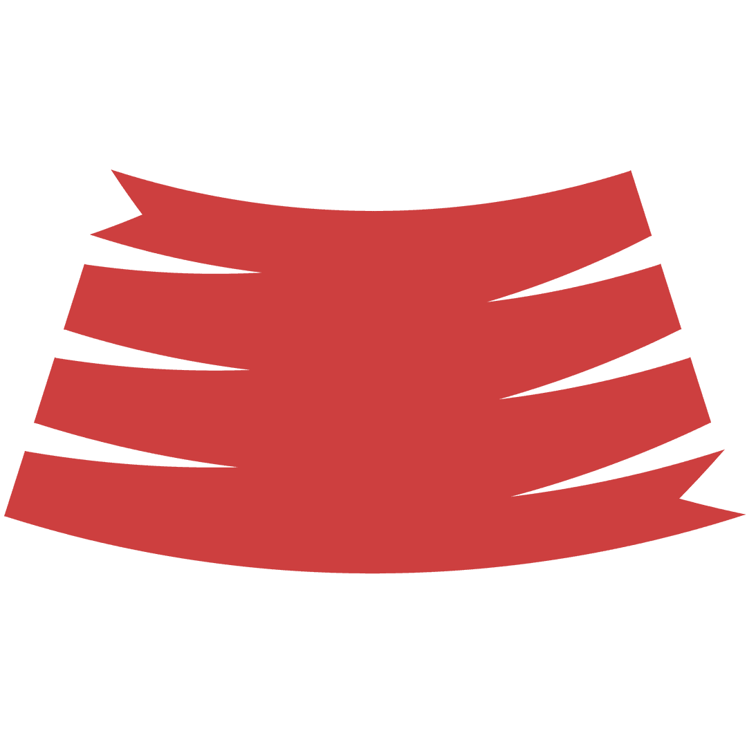 Abstract Red Ribbon Shapes on Transparent Background