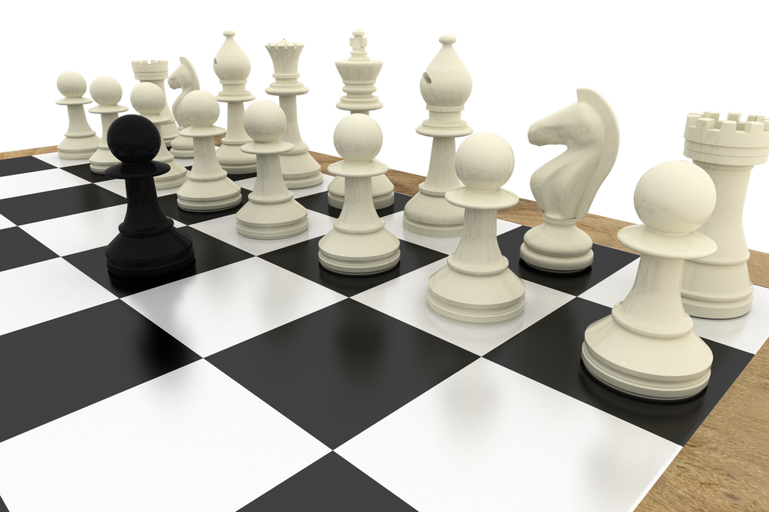 Black Pawn Facing Rows of Transparent White Chess Pieces on Chess Board - Download Free Stock Images Pikwizard.com