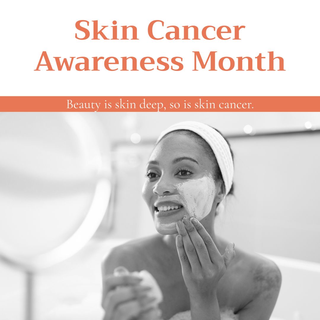 Woman Applying Face Mask for Skin Cancer Awareness - Download Free Stock Templates Pikwizard.com