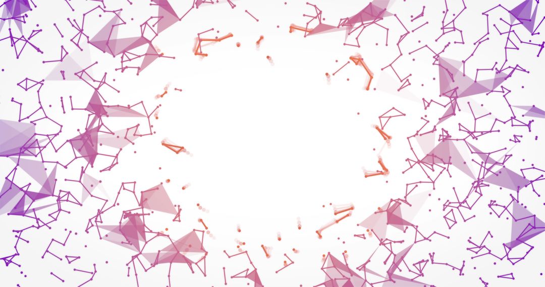 Colorful Geometric Network Pattern on White Background