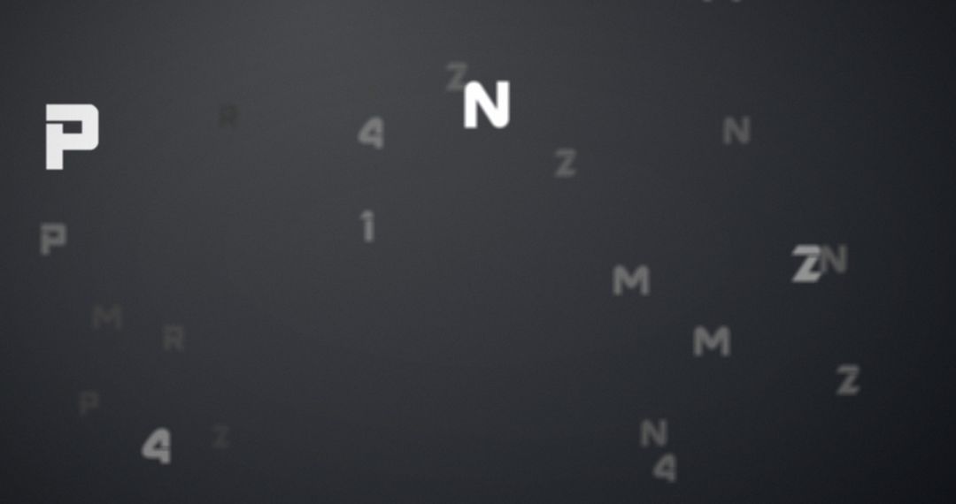 Abstract Alphanumeric Sequence on Grey Background