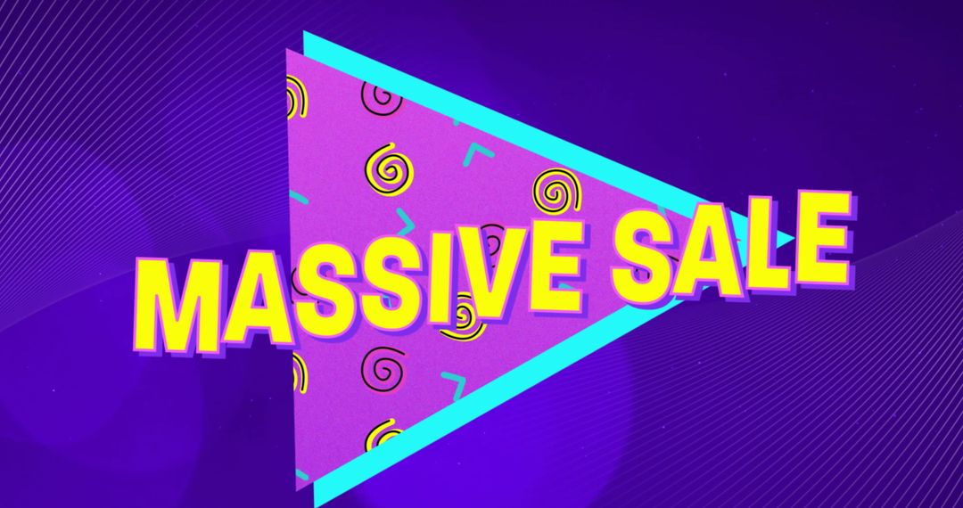Colorful Massive Sale Graphic with Geometric Patterns