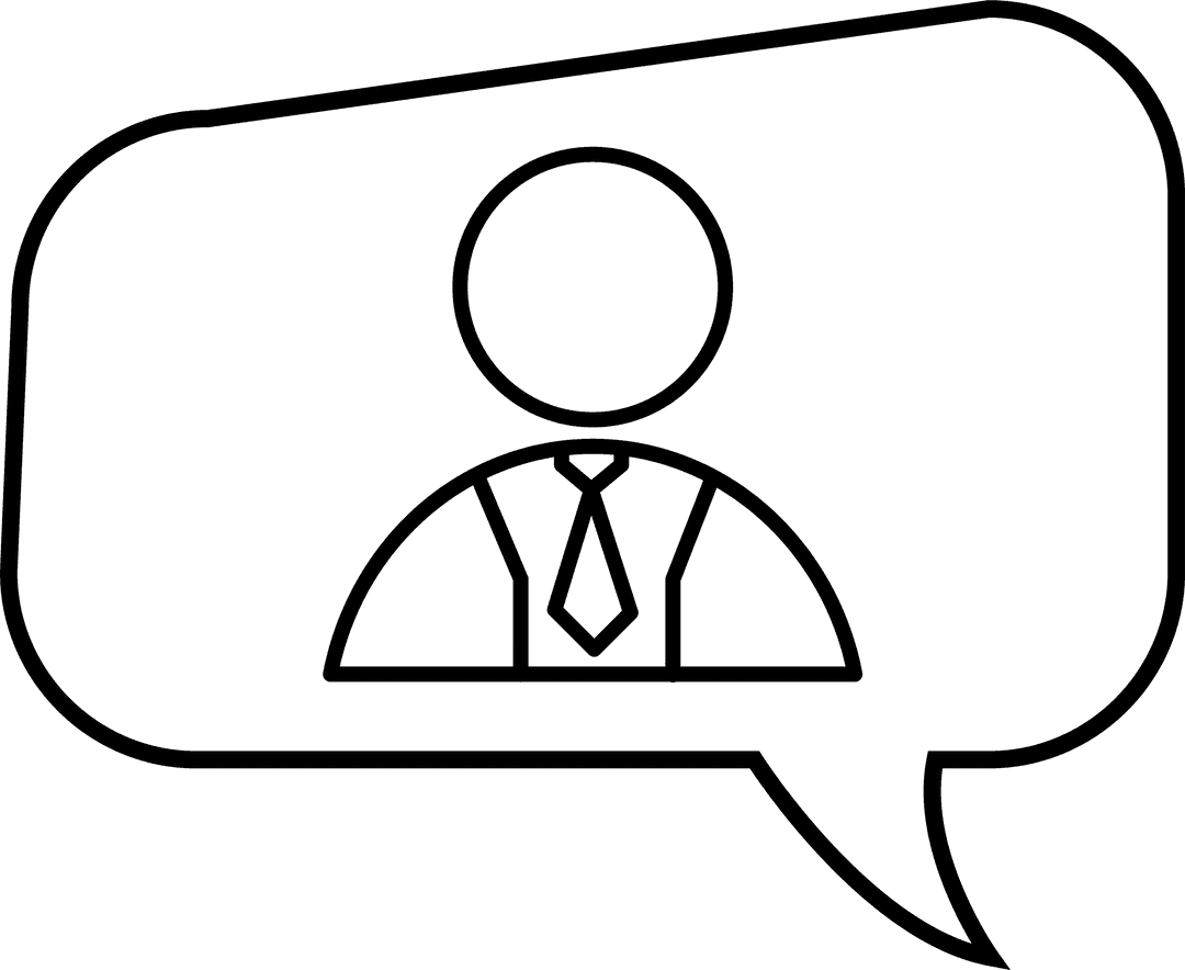 Transparent Vector Businessman Icon in Speech Bubble Design