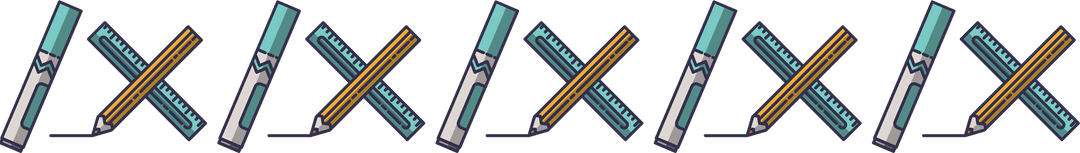 Transparent Pattern with Pencils, Markers and Lines