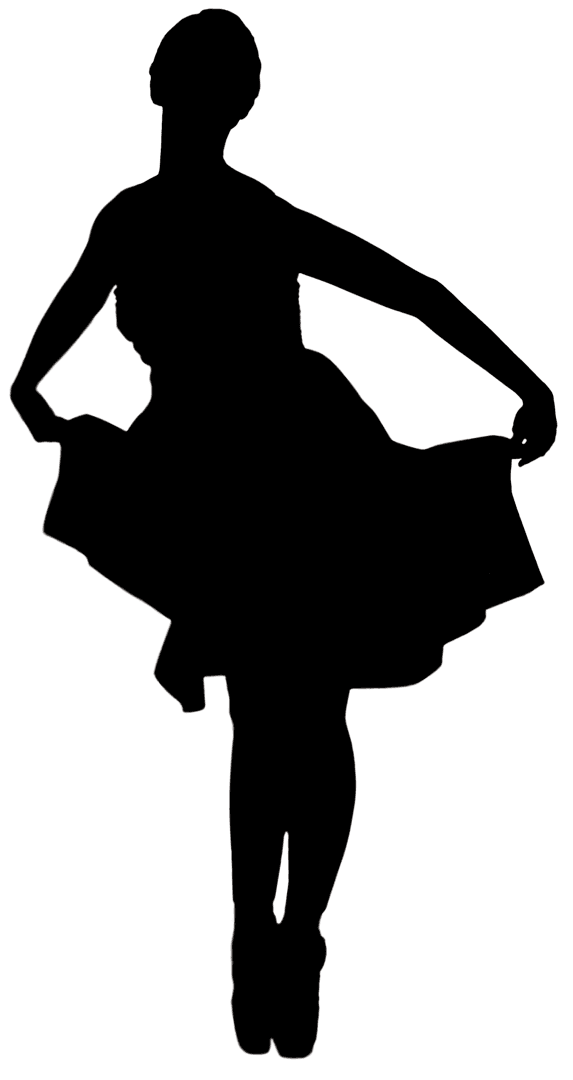 Transparent Silhouette of Ballerina Bravely Virtuosic Pose