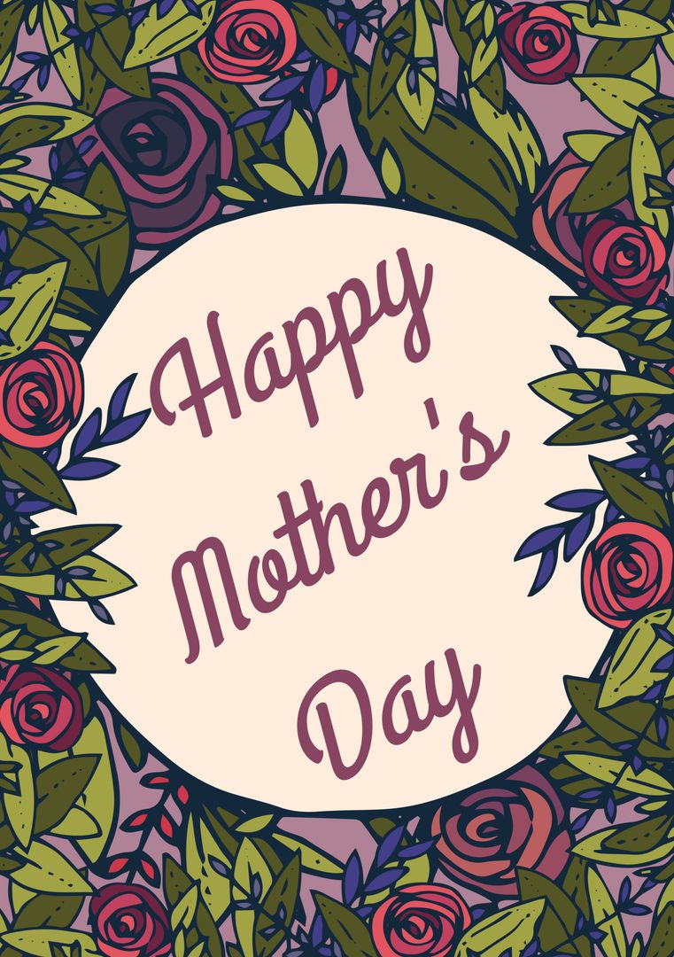 Floral Border Mother's Day Greeting Card